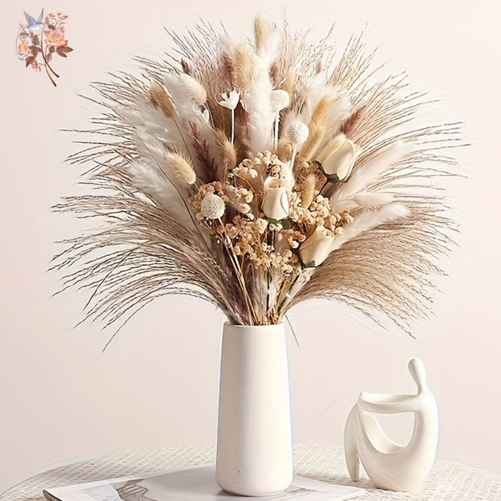 Pampas Grass Decor - 80 stuks kunstmatige gedroogde bloemenboeket voor