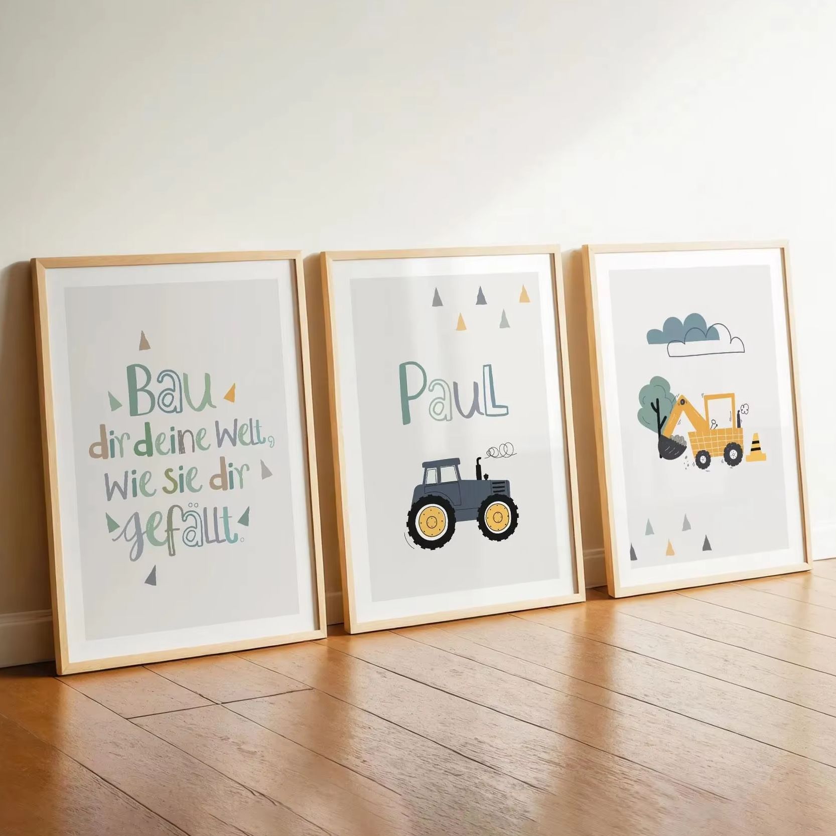 Home Decor Theme - 3 stks/set Cartoon Graafmachine Tractor Aangepaste