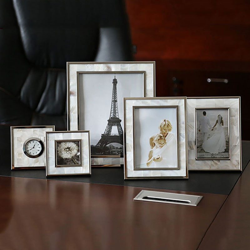 Bamboo Photo Frame - Europese Shell Decoratieve Legering Fotolijsten Cijfers