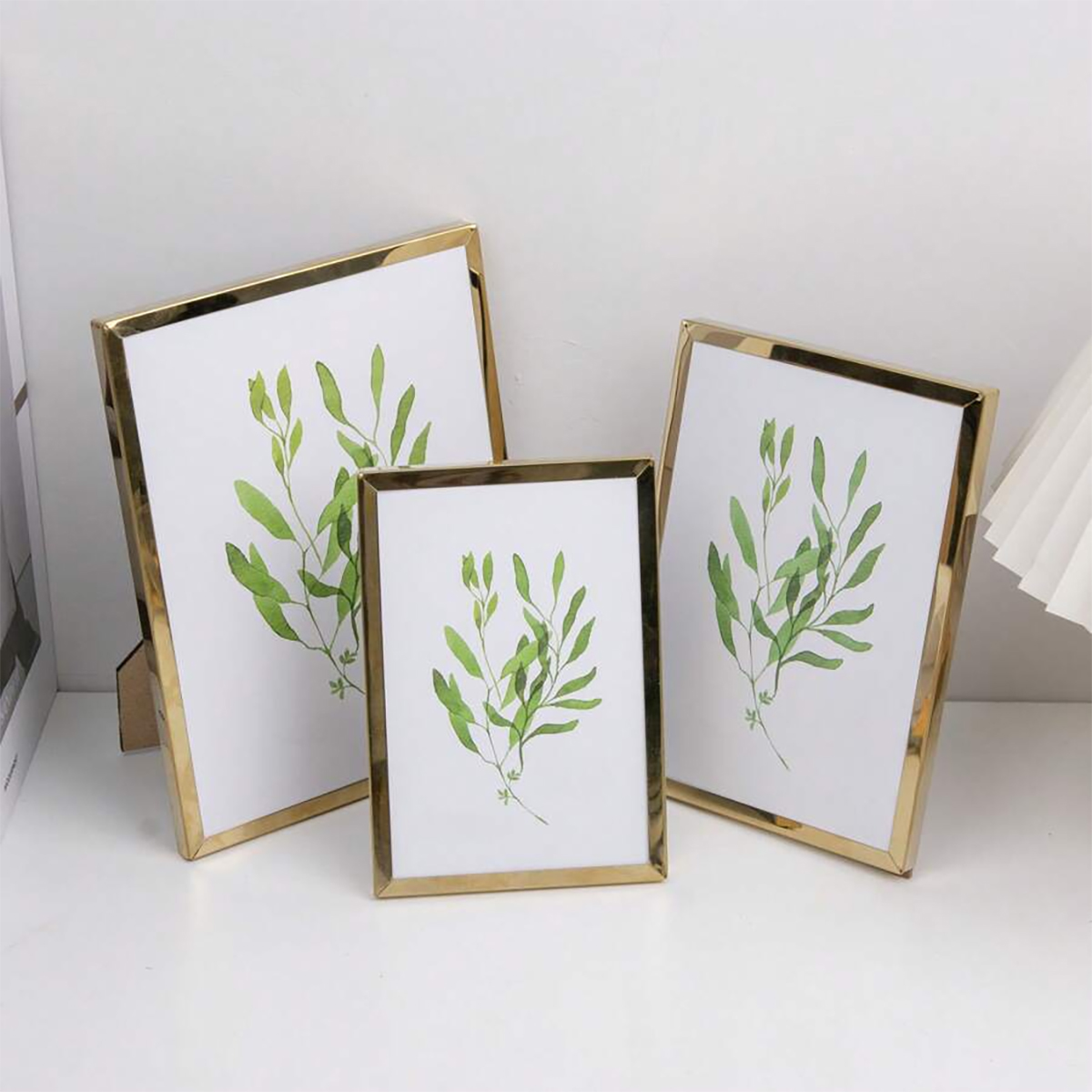 Bamboo Photo Frame - Roestvrijstalen fotolijst, verticale rechthoekige fotolijst, kan