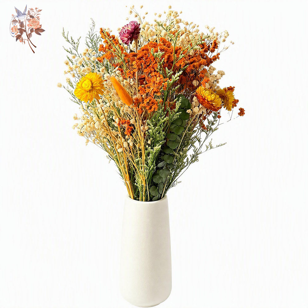 Pampas Grass Decor - Herfst Gedroogde Bloemenboeket Natuurlijk Oranje Pampasgras
