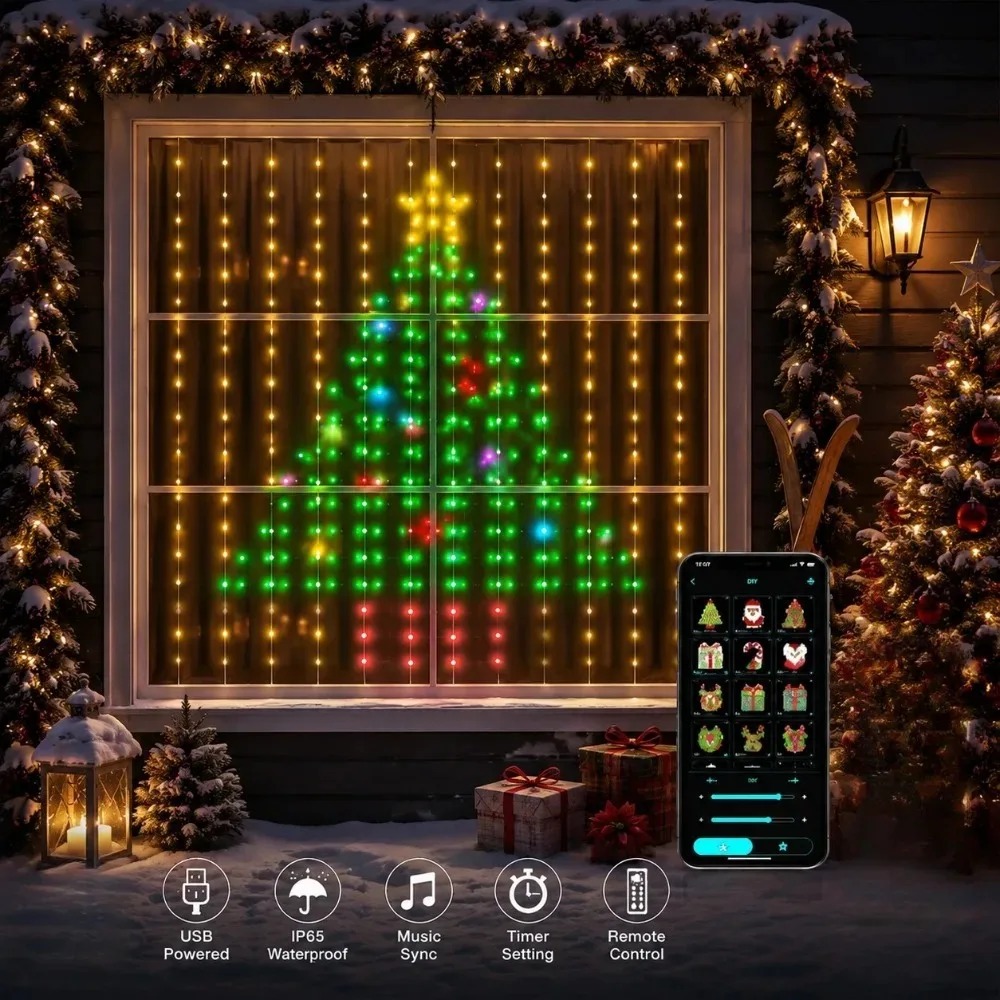Kerstlichtsnoer LED-gordijnver - Home Decor Free App recensie en prijs