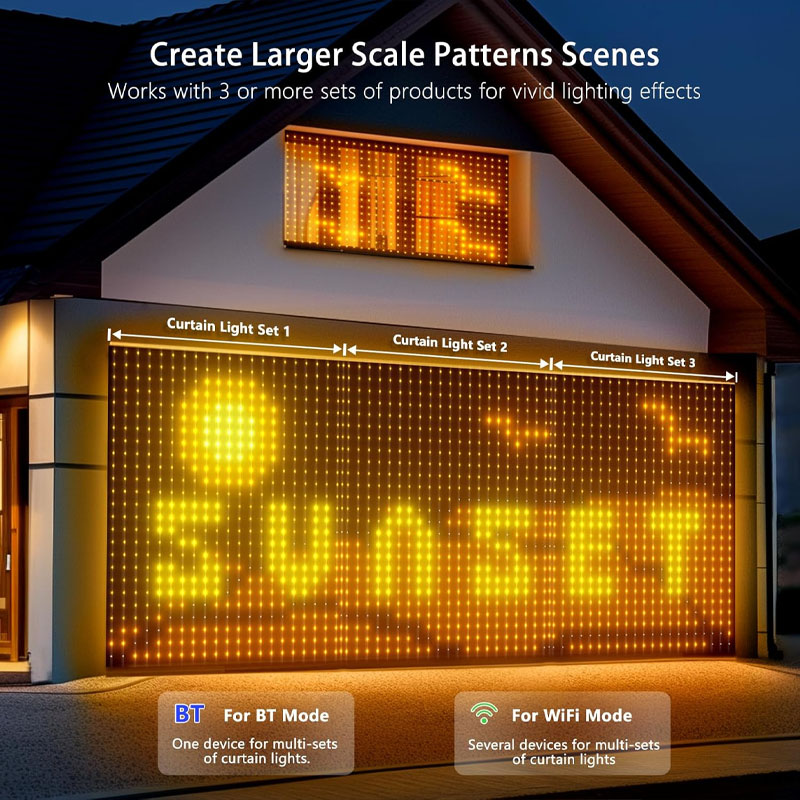 1/2PCS 400LEDs Smart Gordijn L - Home Decor Free App recensie en prijs