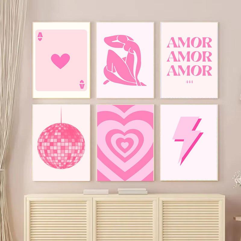1pc canvas schilderij roze Mat - Home Decor Y2K recensie en prijs