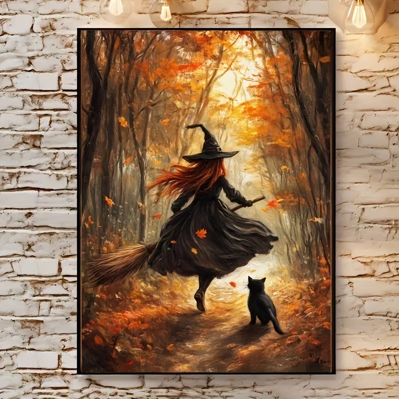 Retro Halloween Herfst Heks Op - Home Decor Theme recensie en prijs